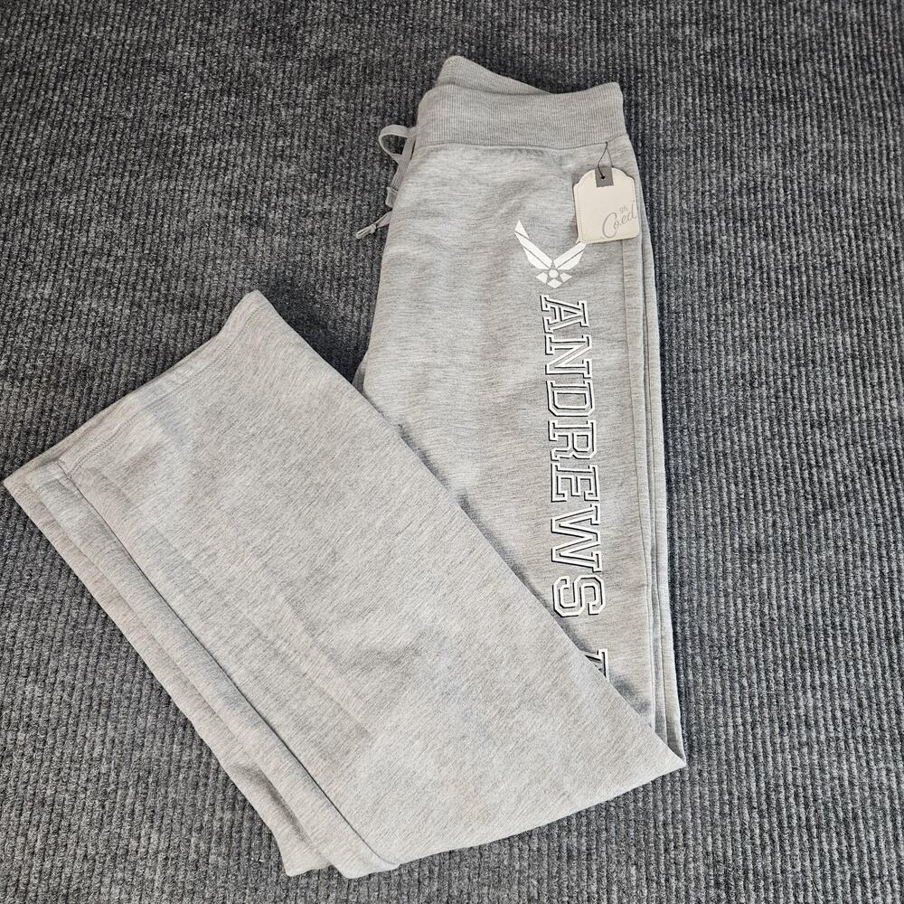 Coed‎ Sweatpants Womens Medium Gray Andrews AFB U.S. Air Force Flare Lounge Yoga